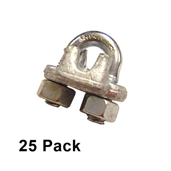Us Cargo Control 3/16" Galvanized Drop Forged Wire Rope Clips (25 pack) GDFWRC316-25PK